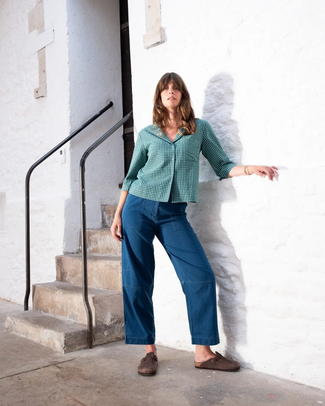 Gina Women's Cotton Casual Shirt | Duck Egg Gingham