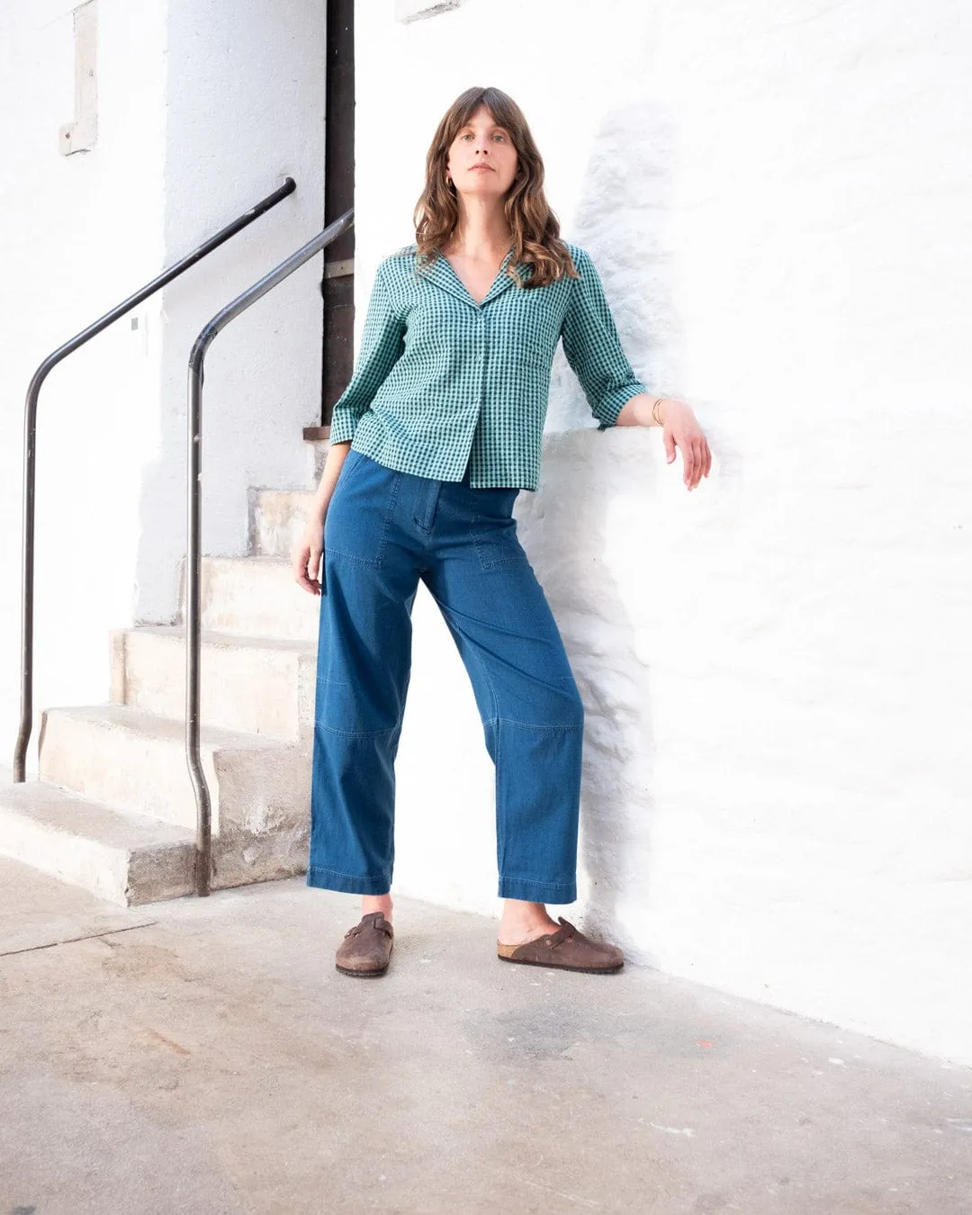 Gina Women's Cotton Casual Shirt | Duck Egg Gingham