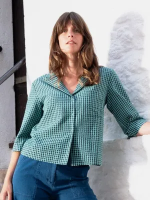 Gina Women's Cotton Casual Shirt | Duck Egg Gingham