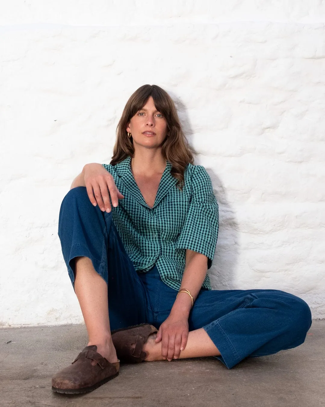 Gina Women's Cotton Casual Shirt | Duck Egg Gingham