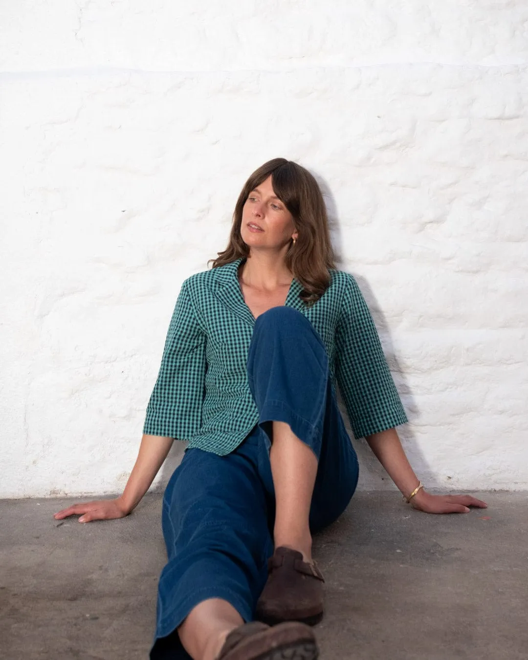 Gina Women's Cotton Casual Shirt | Duck Egg Gingham