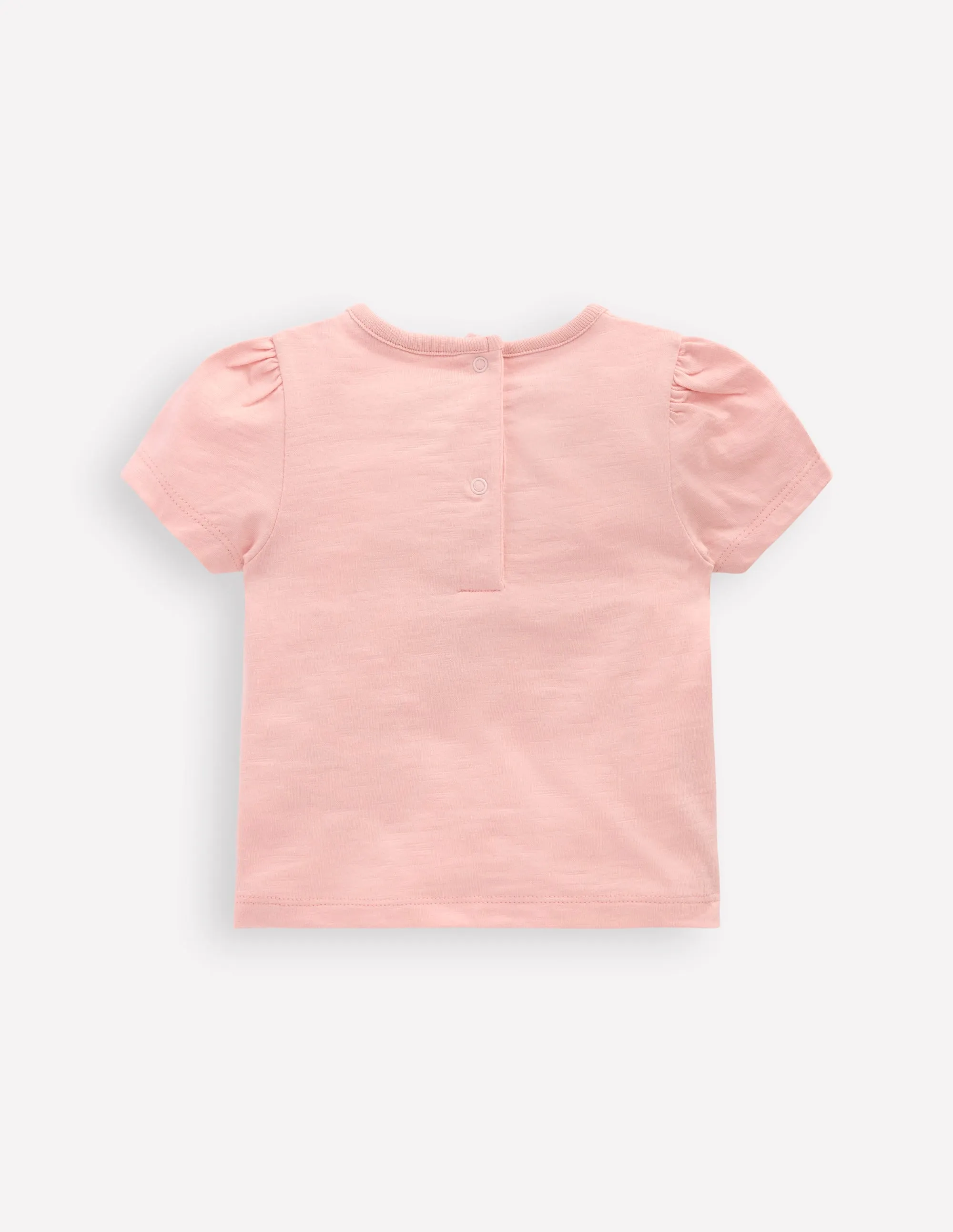 Girls Puff Sleeve Logo T-Shirt-Chalk Pink May Day Bunny