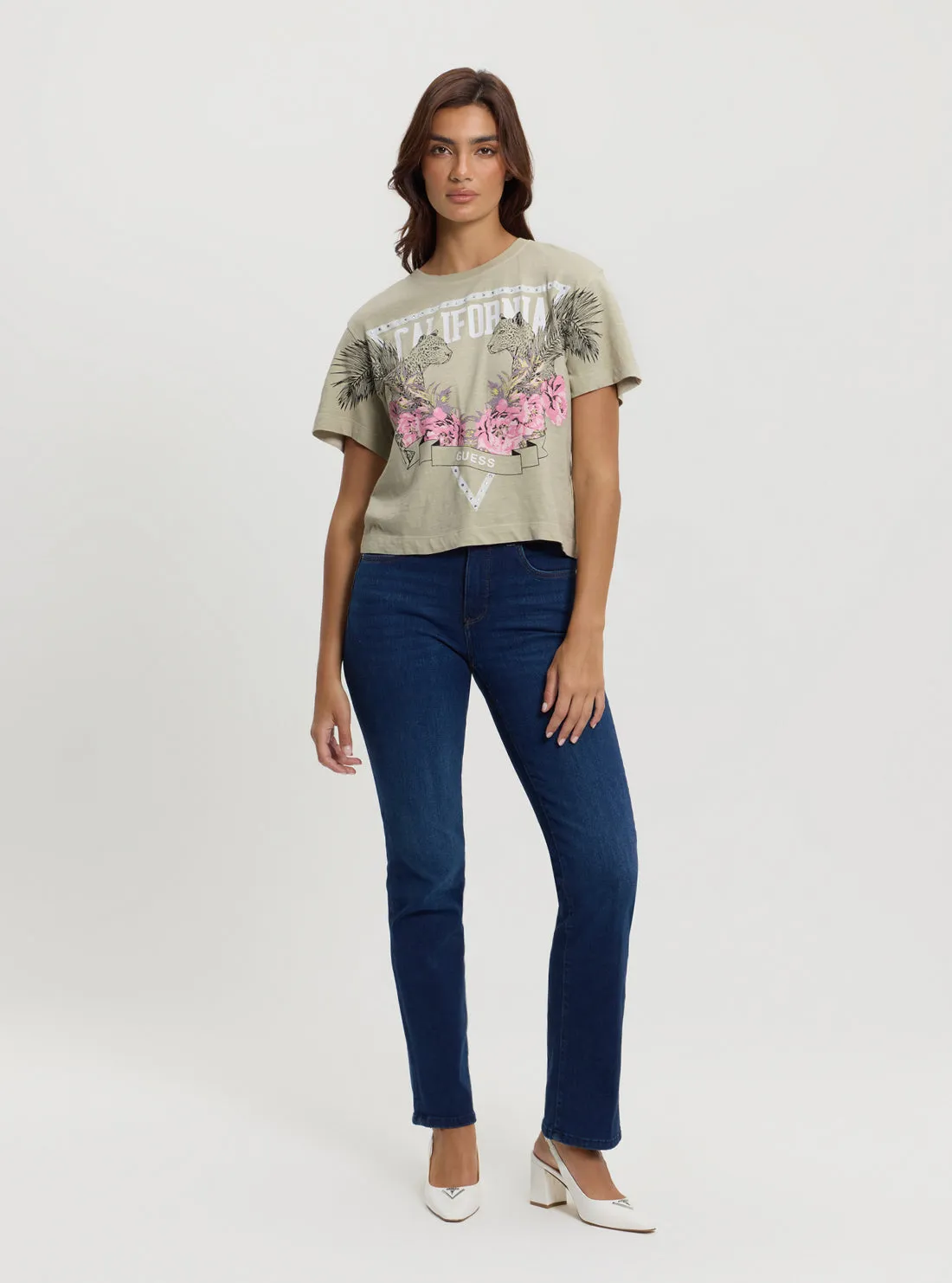 Green California Print T-Shirt