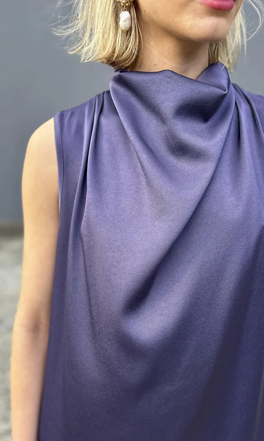 hoss Veronica Cowl Maxi -  Silk Aubergine