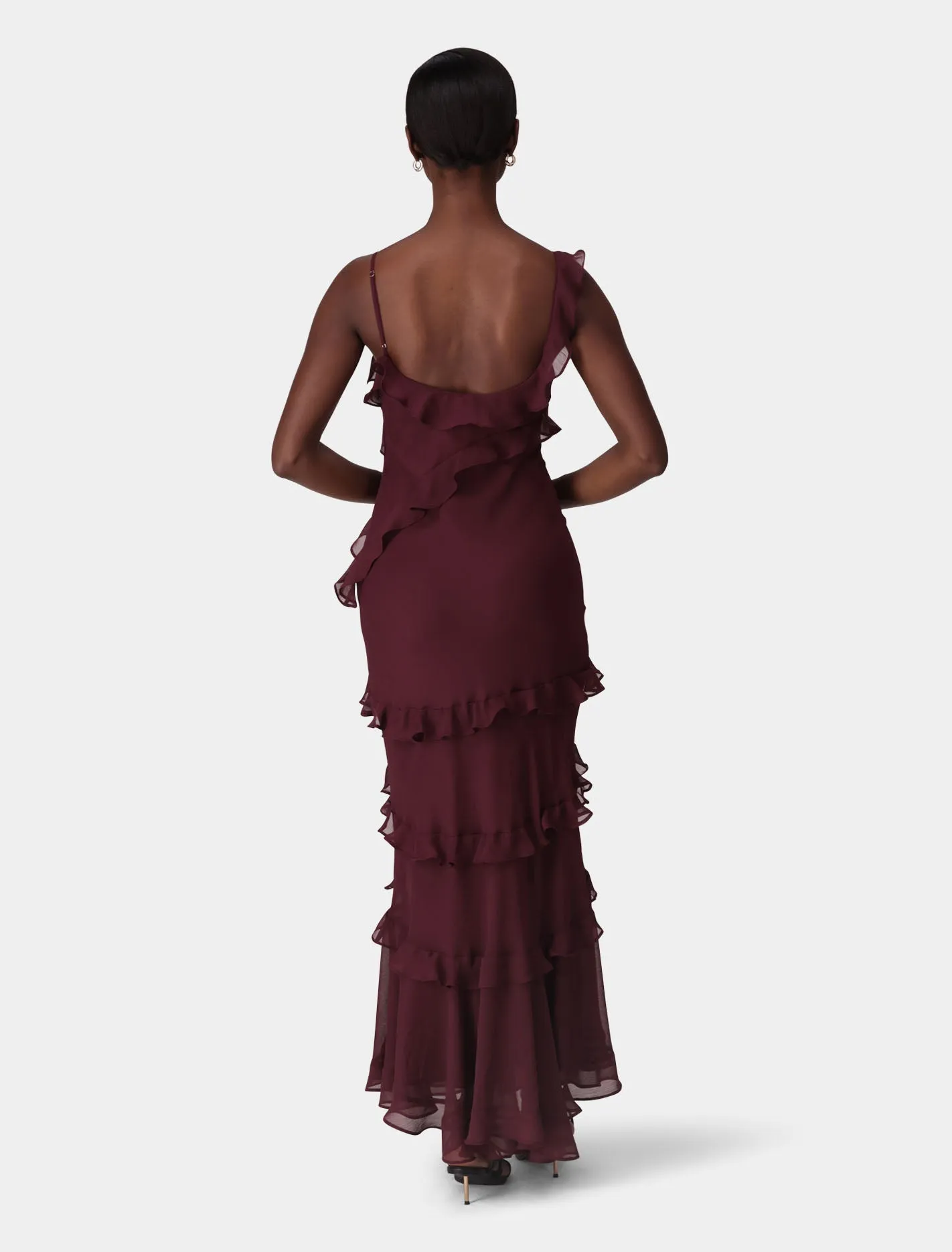 Isla Ruffle Asym Maxi Dress