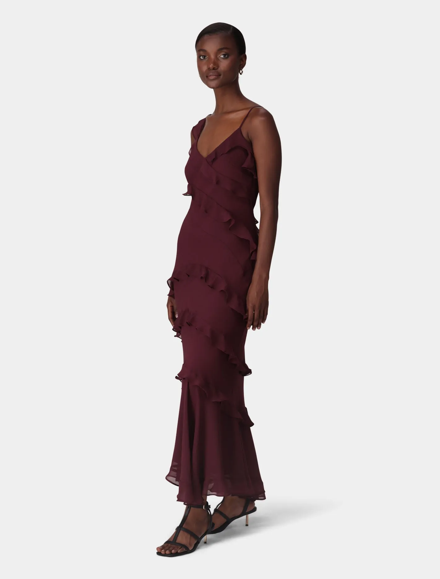Isla Ruffle Asym Maxi Dress
