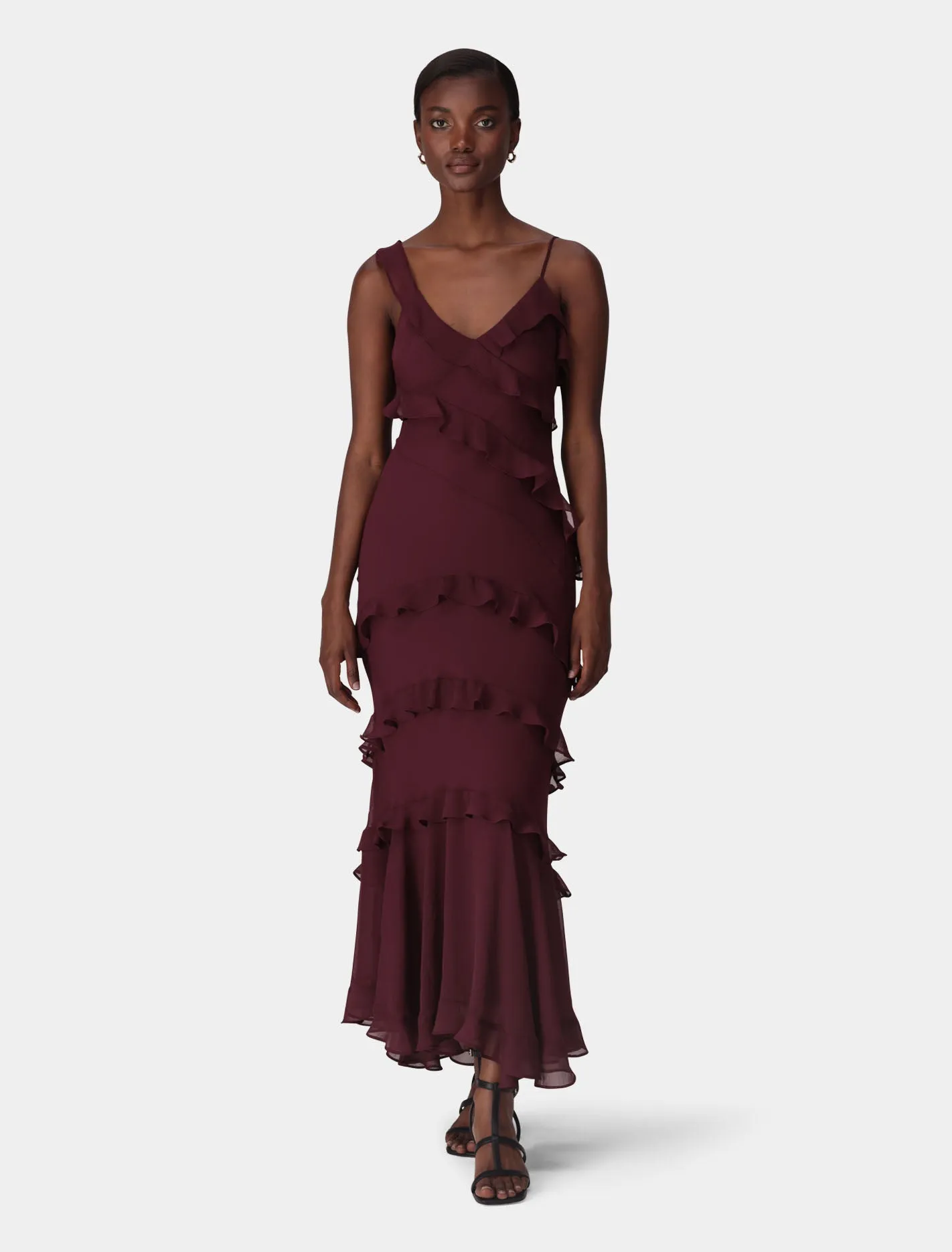 Isla Ruffle Asym Maxi Dress