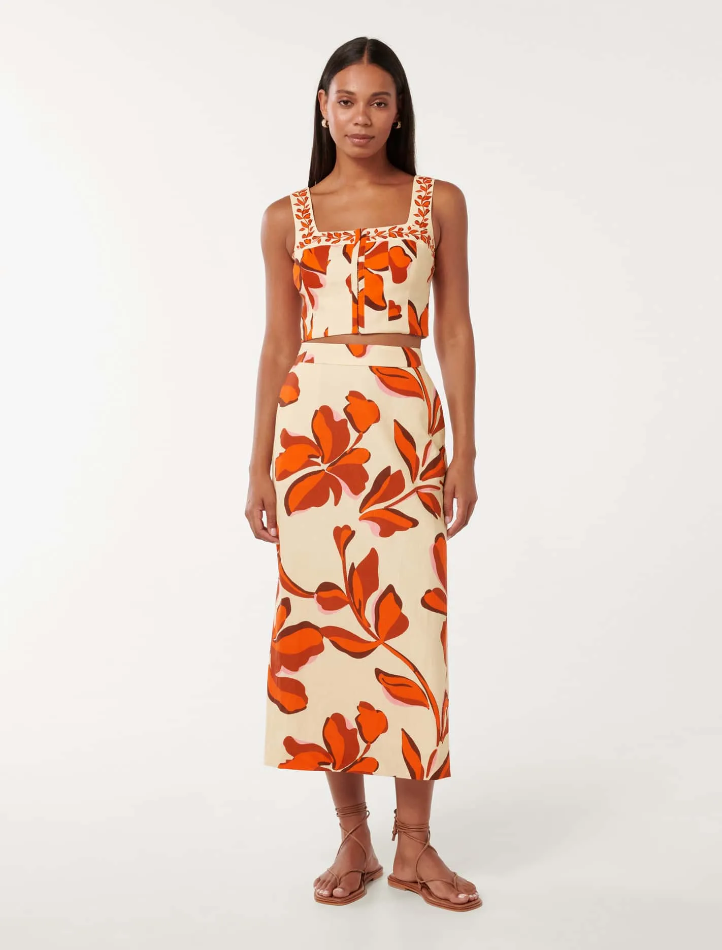 Kaylee Linen Midi Skirt