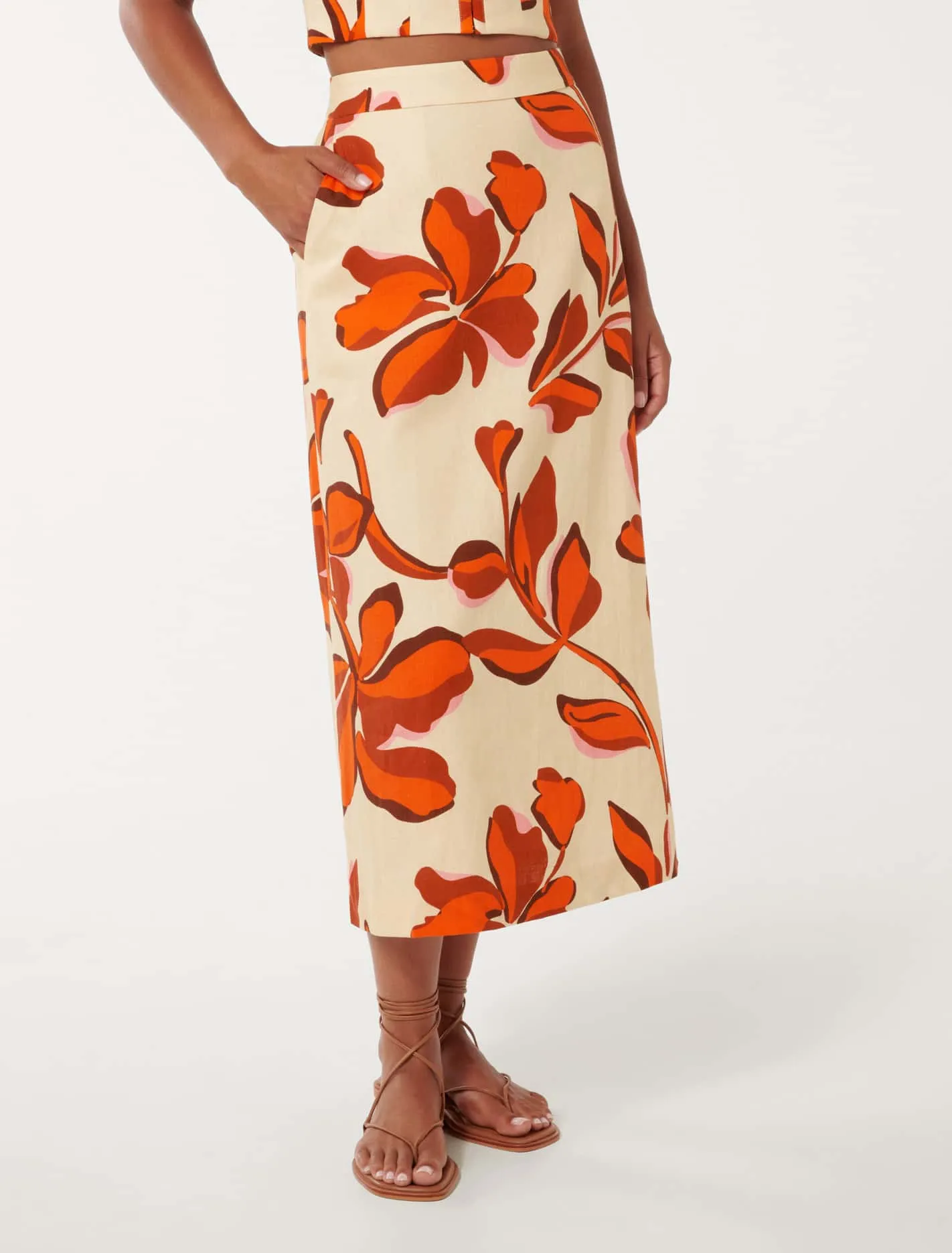 Kaylee Linen Midi Skirt