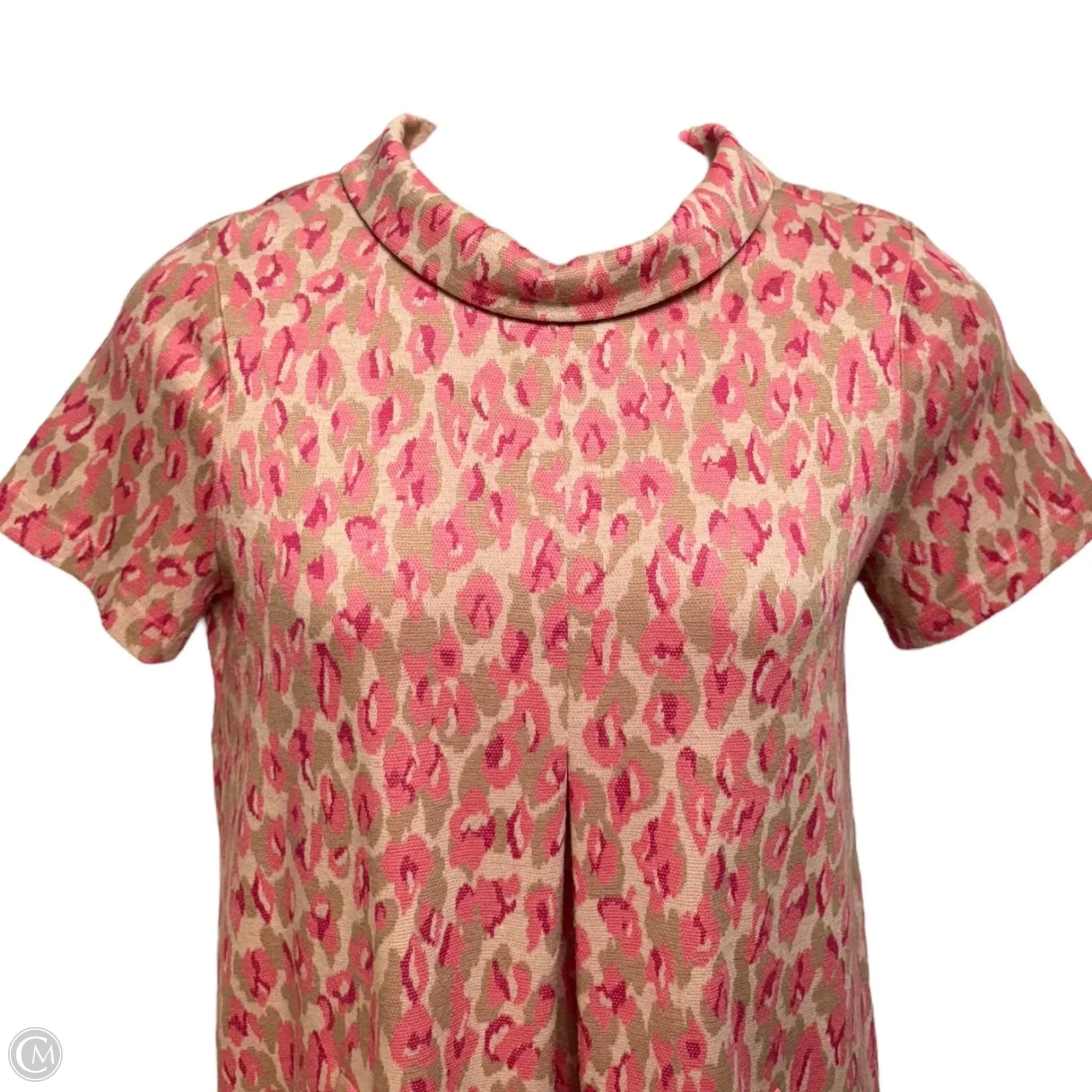 Knit Leopard Dress Casual Short By Tyler Boe In Pink & Tan, Size: M