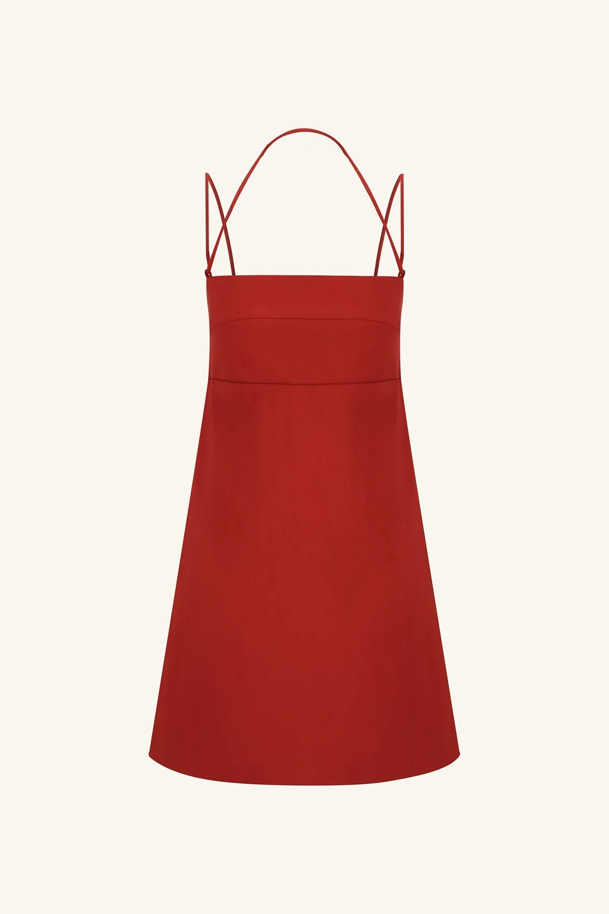 LANI TIE MINI DRESS - RED DAHLIA