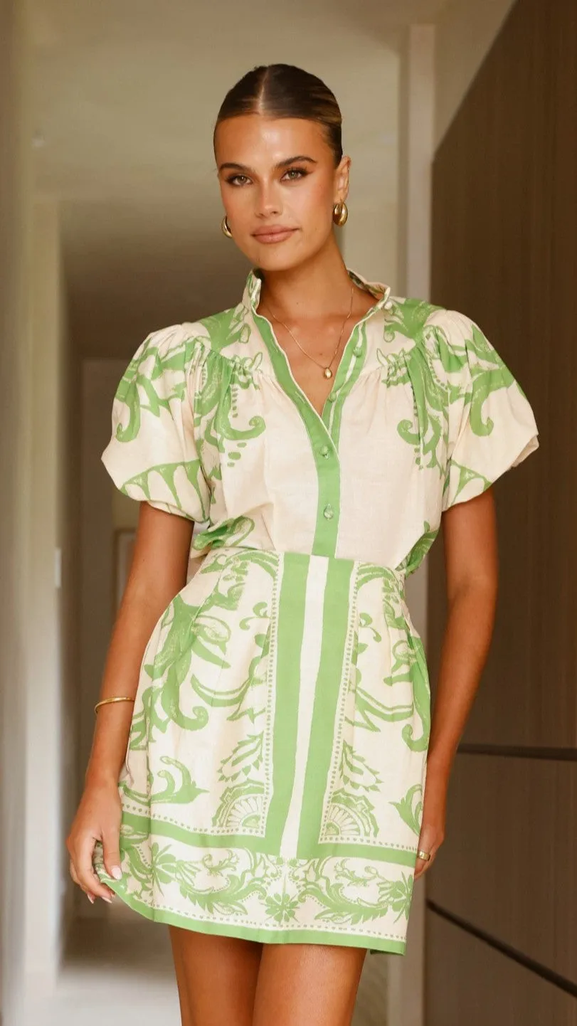 Lanie Shirt - Sage / Cream