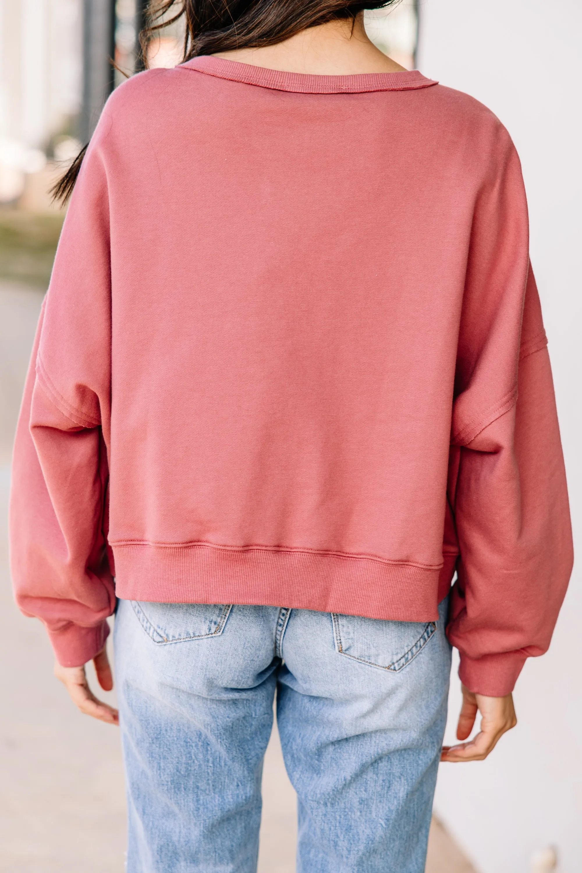 Looking Forward Deep Rose Pink Pullover