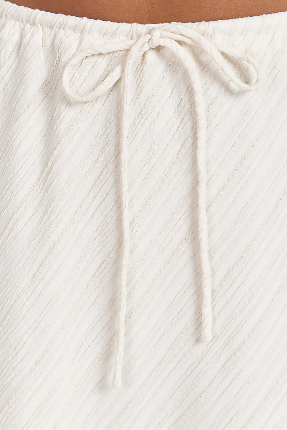 LOZ CREAM DRAWSTRING MIDI SKIRT