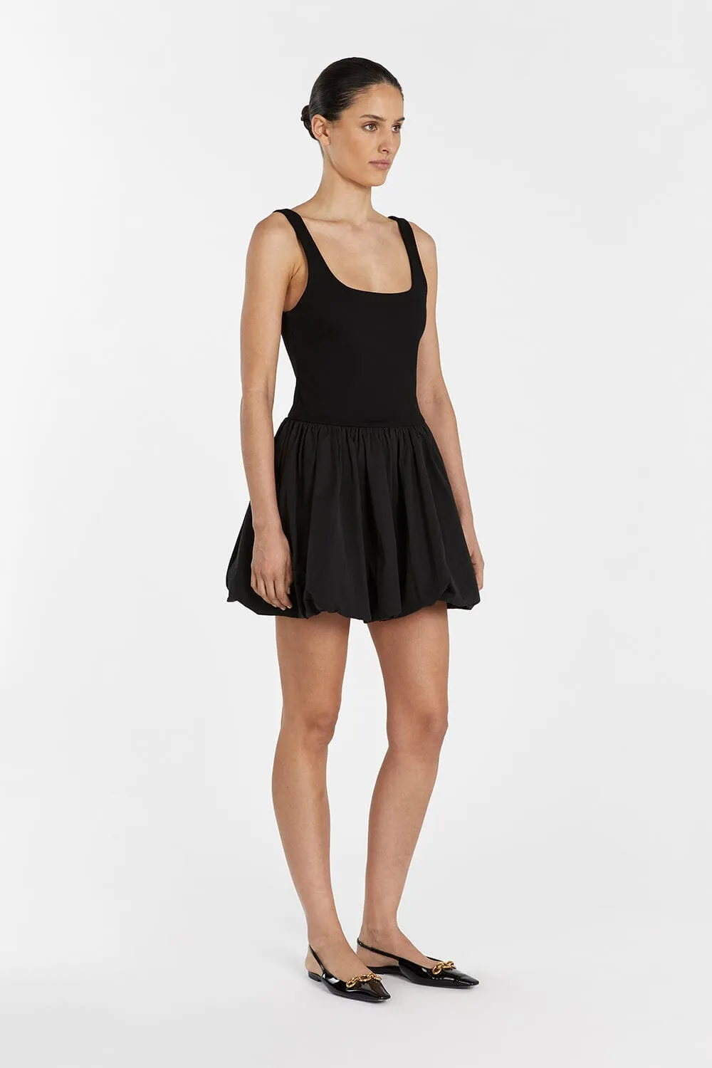 LULA BLACK BUBBLE MINI DRESS