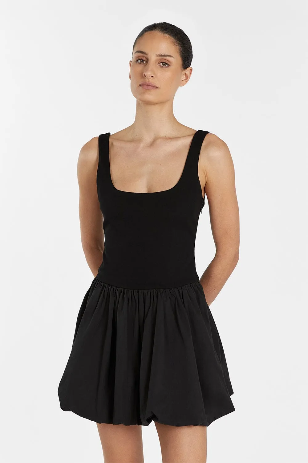 LULA BLACK BUBBLE MINI DRESS