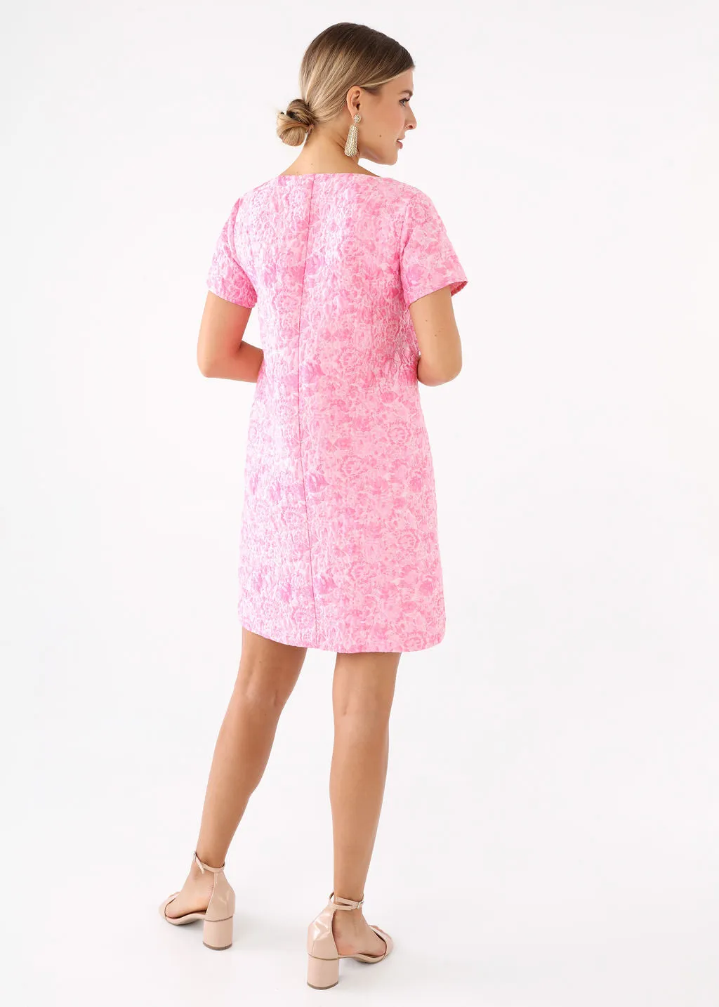 Lulu Dress Pink Bubble Jacquard