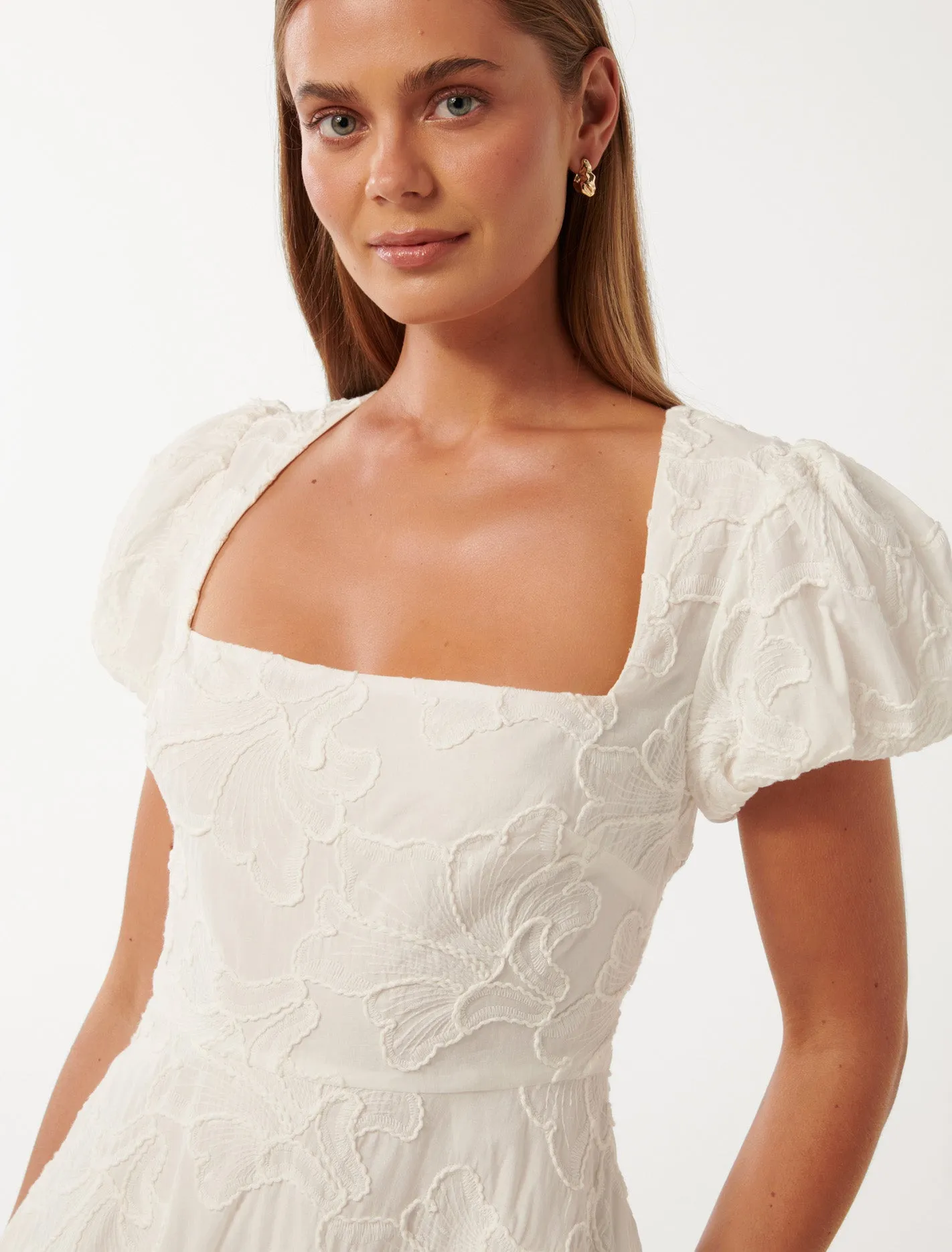 Maeve Bubble Hem Broderie Mini Dress
