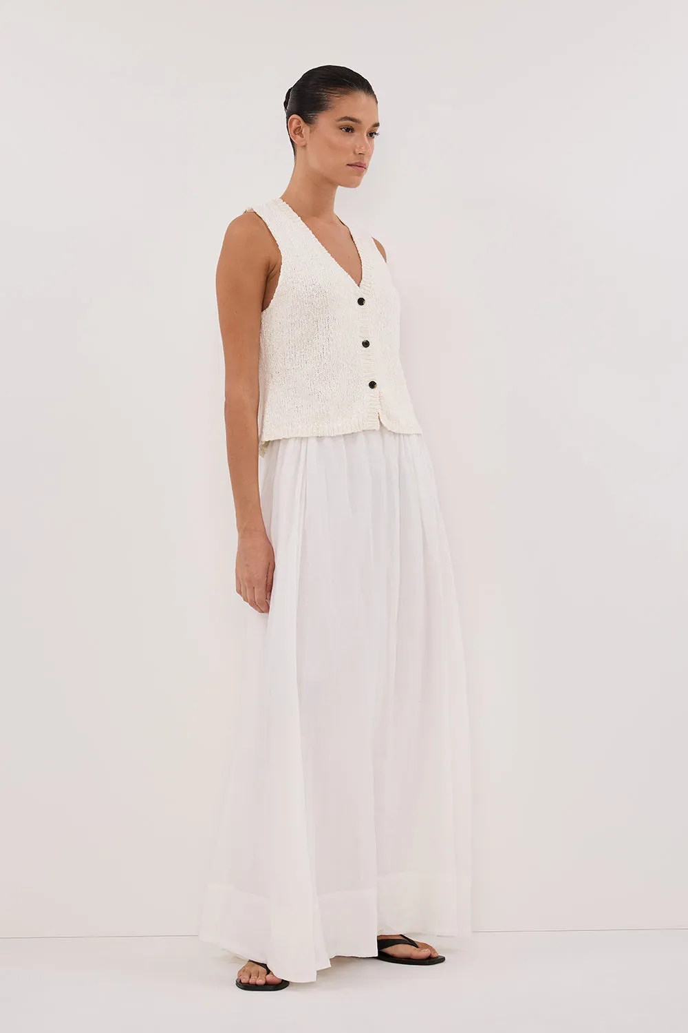 MARLOWE OFF WHITE BOUCLE VEST
