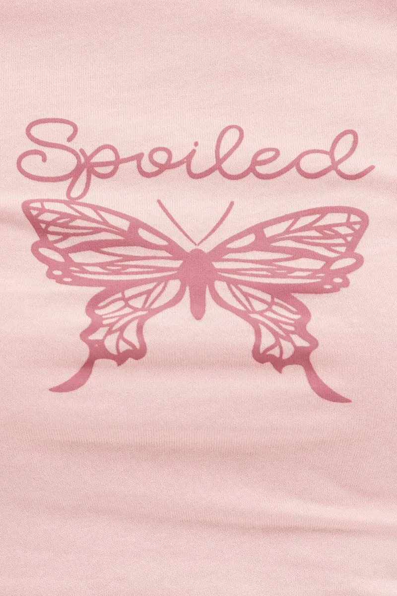 Pink Crop T Shirt