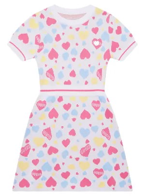 Pink Hearts Knit Dress (2-7)