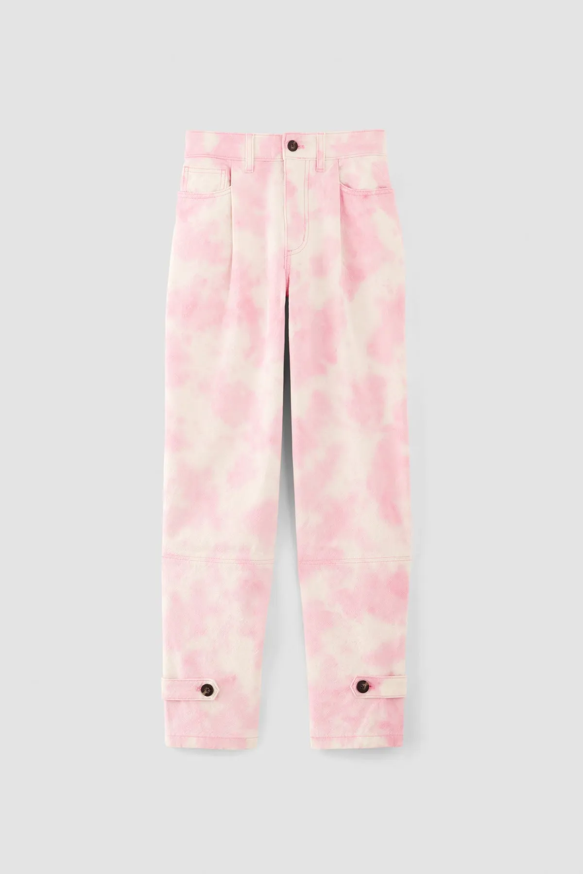 PINK TIE-DYE CUFFED TROUSERS
