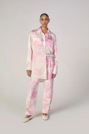 PINK TIE-DYE CUFFED TROUSERS