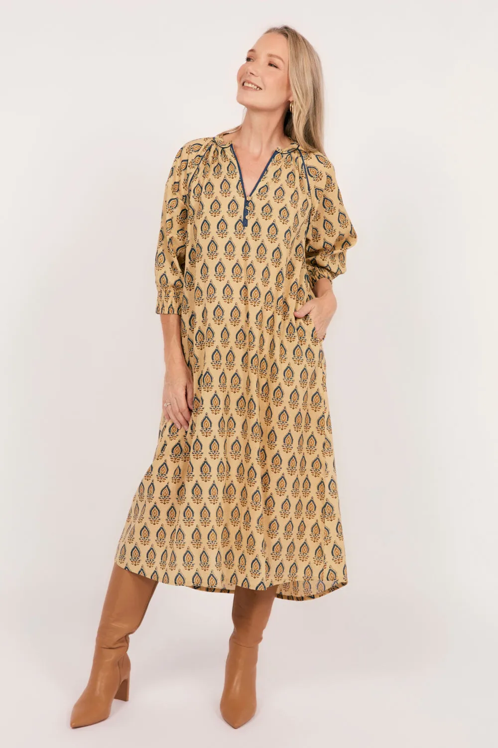 Robin Tunic Dress in Paisley Plumes