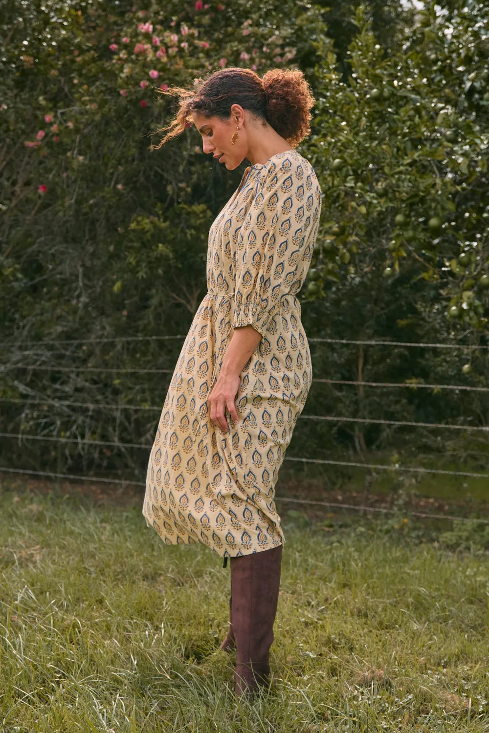 Robin Tunic Dress in Paisley Plumes