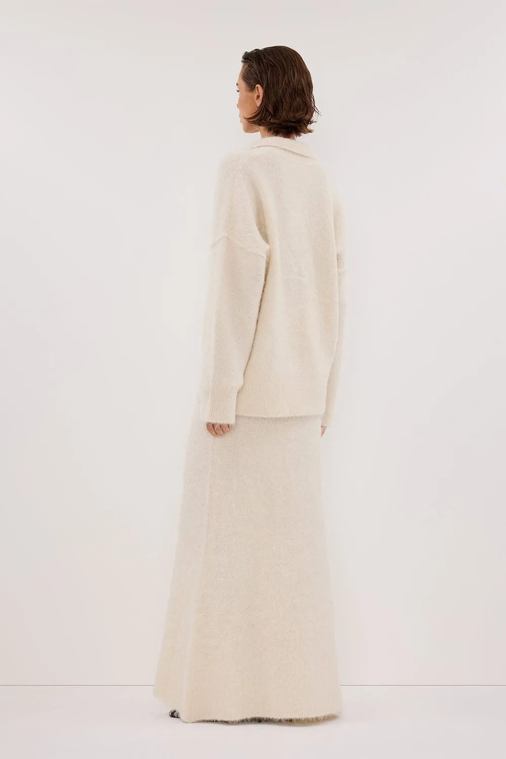 SALMA IVORY KNIT MAXI SKIRT