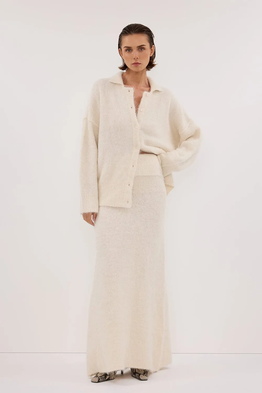 SALMA IVORY KNIT MAXI SKIRT