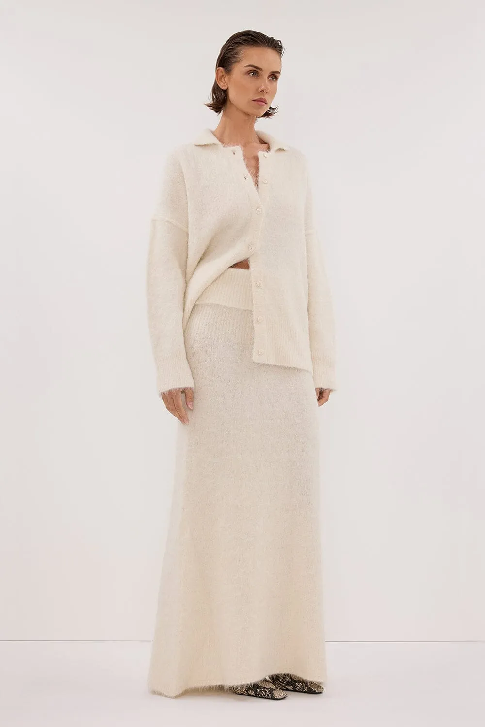 SALMA IVORY KNIT MAXI SKIRT