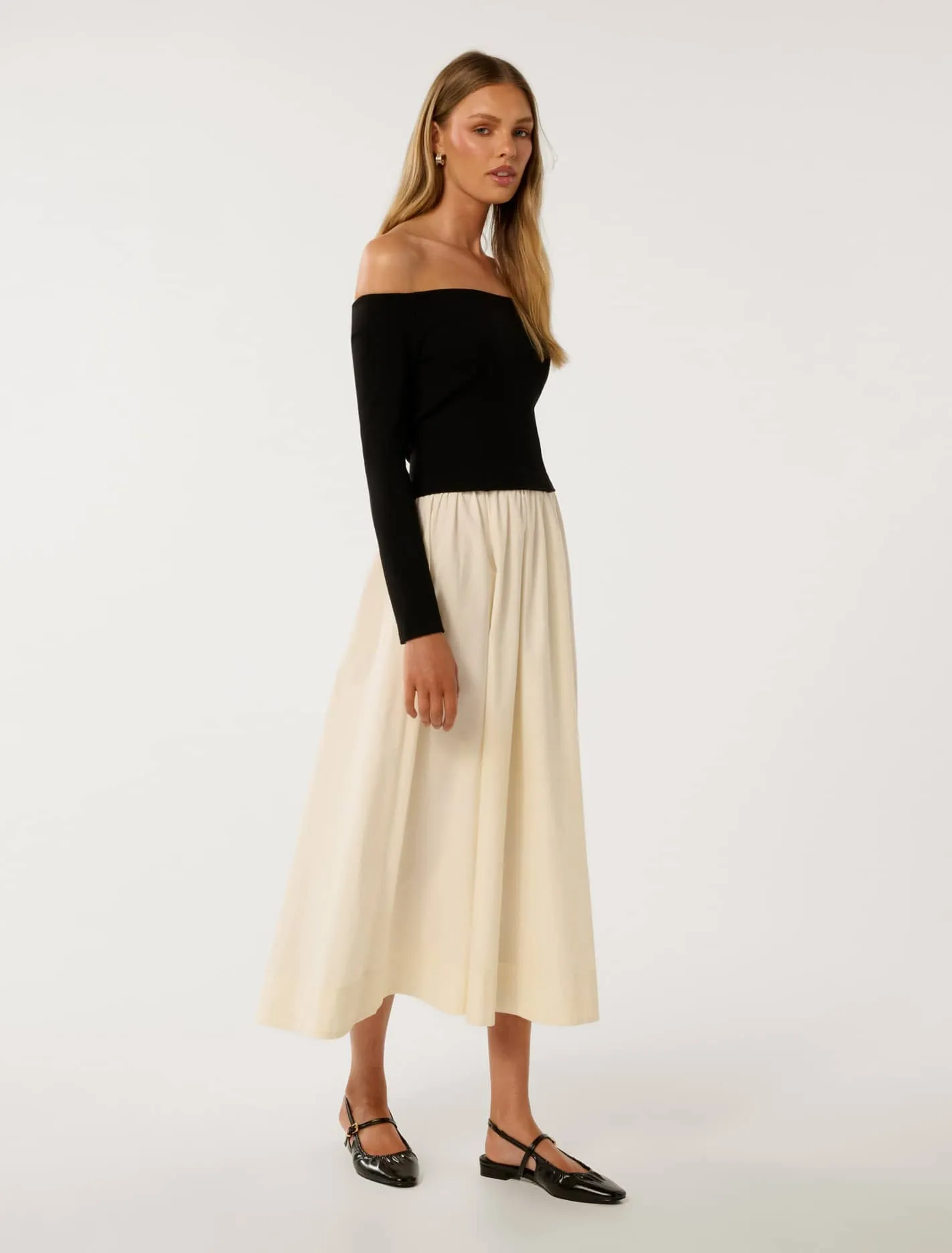 Savannah Off Shoulder Midi Dress