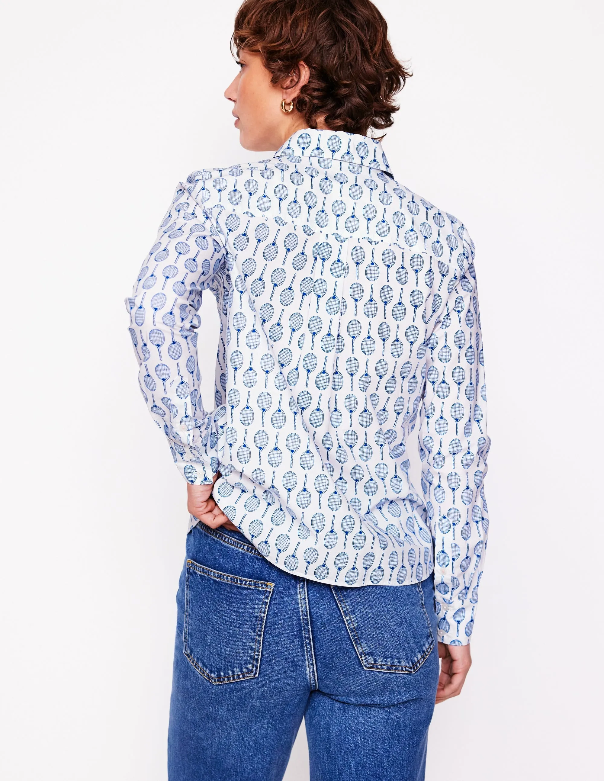 Sienna Cotton Shirt-Ivory. Tennis