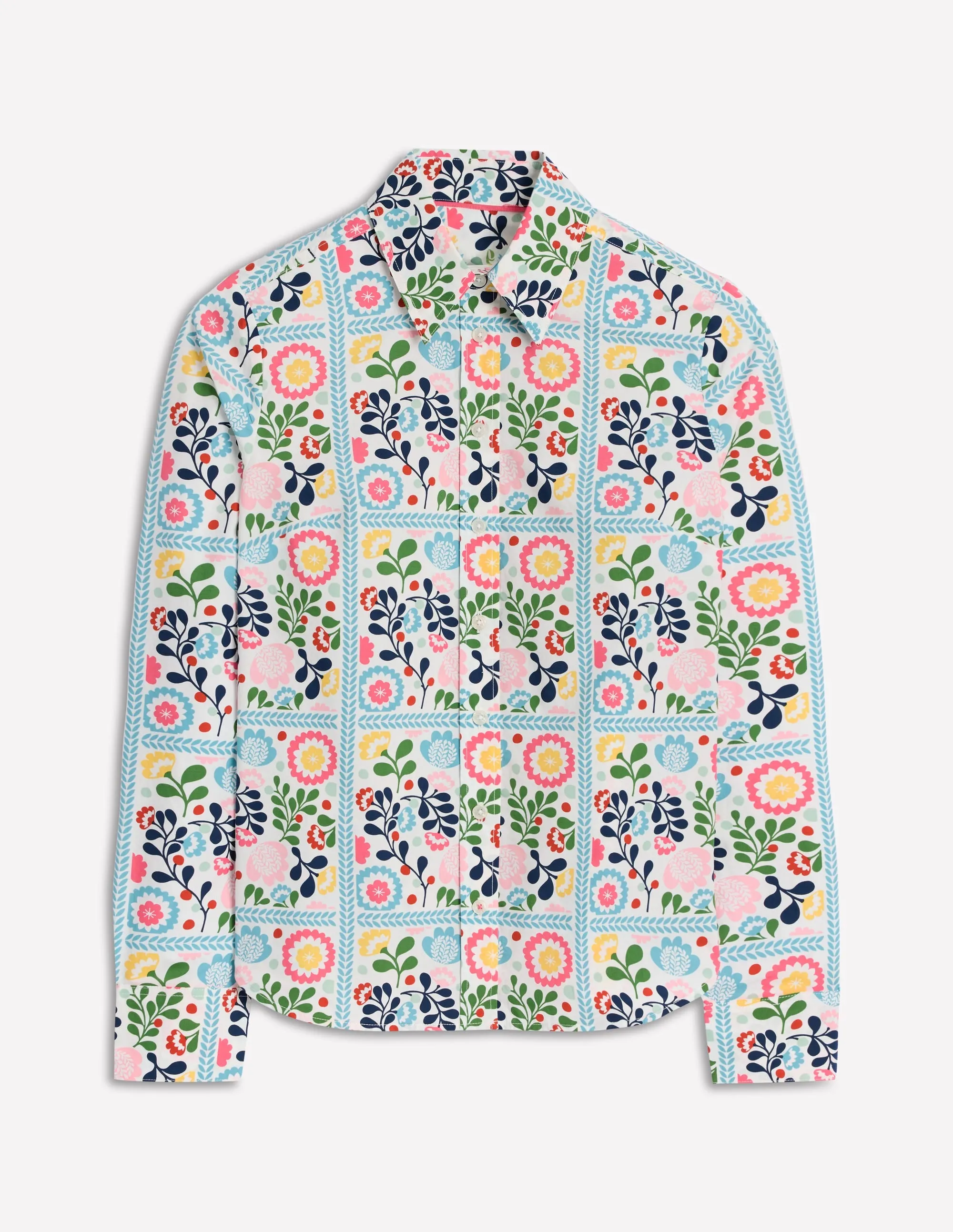 Sienna Cotton Shirt-Multi. Vine Tile