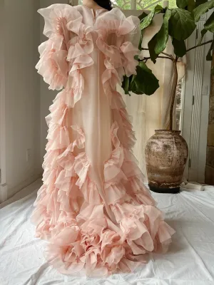 Silk Organza Ruffle Gown - M