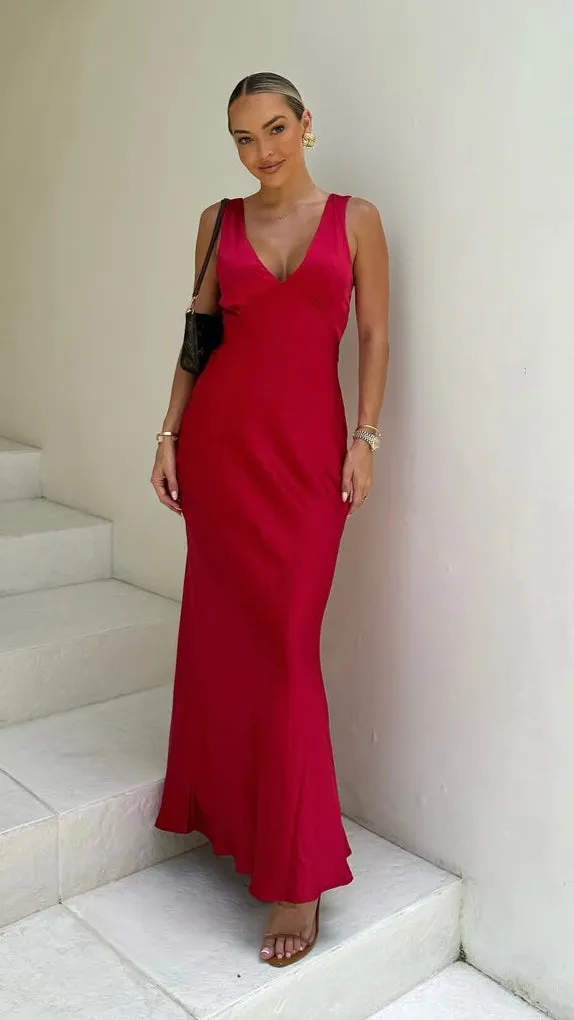 Sofia Maxi Dress - Red