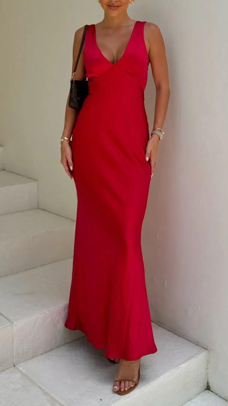 Sofia Maxi Dress - Red