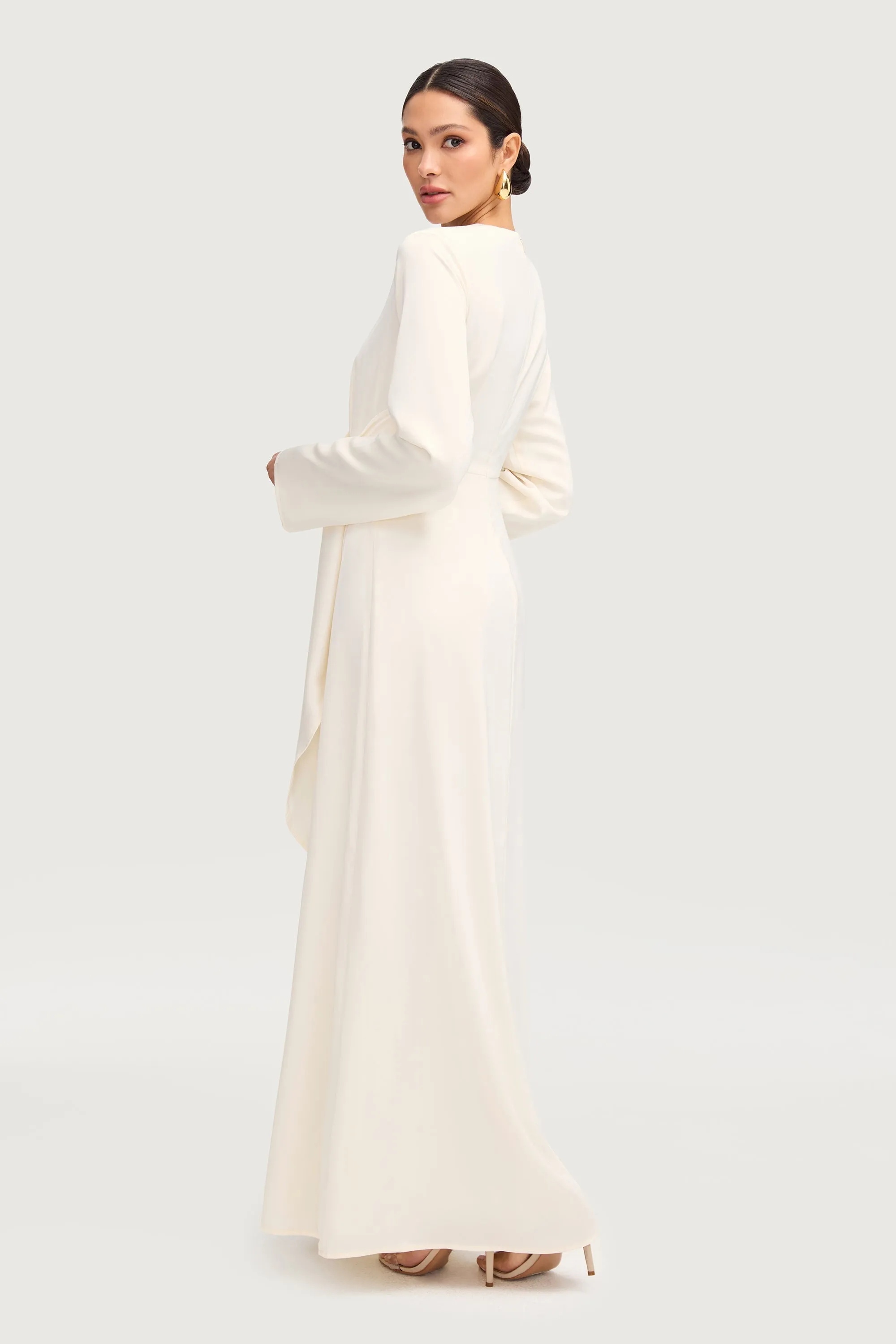 Sofia Side Tie Maxi Dress - Off White