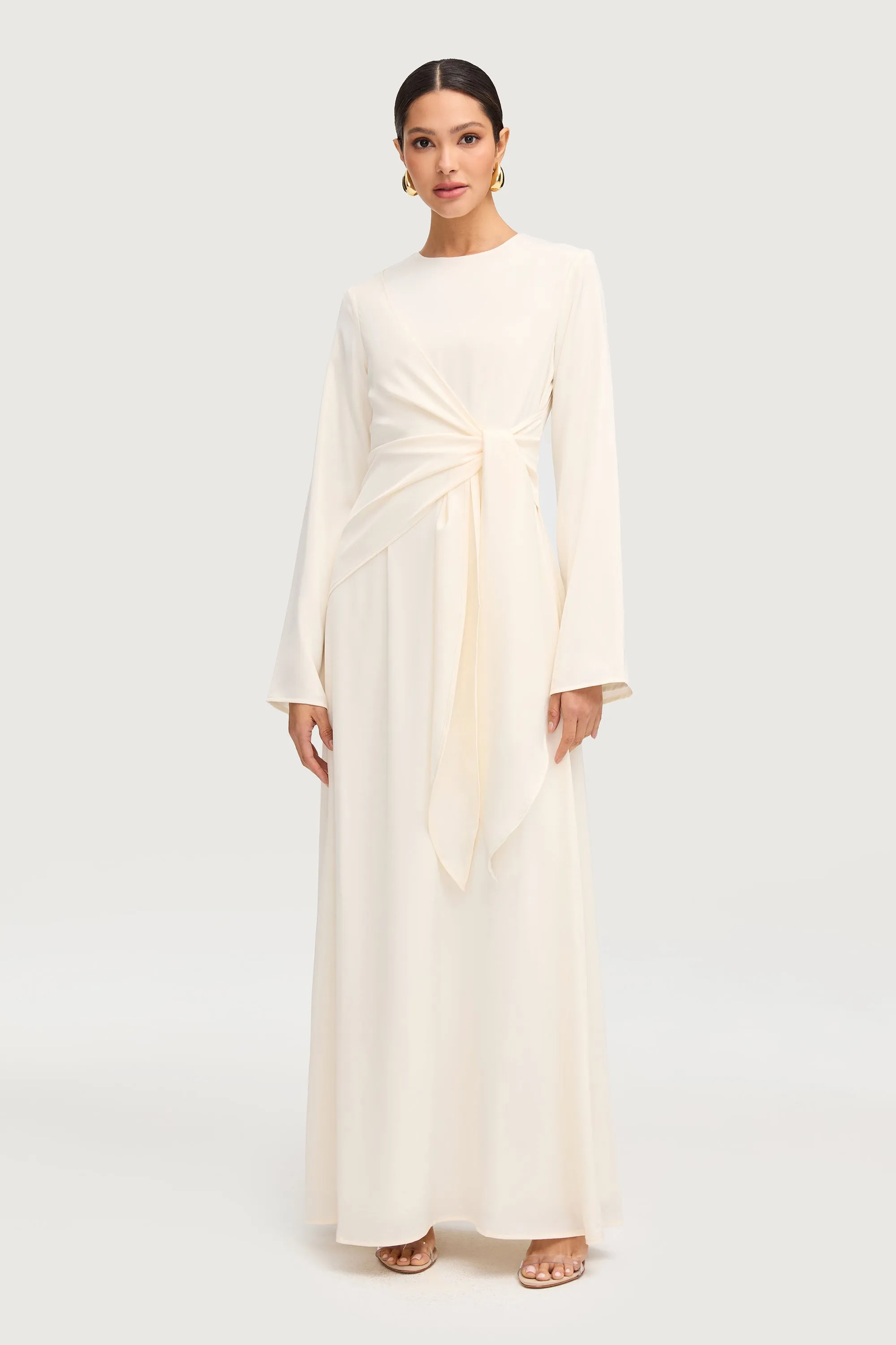 Sofia Side Tie Maxi Dress - Off White