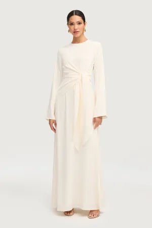 Sofia Side Tie Maxi Dress - Off White