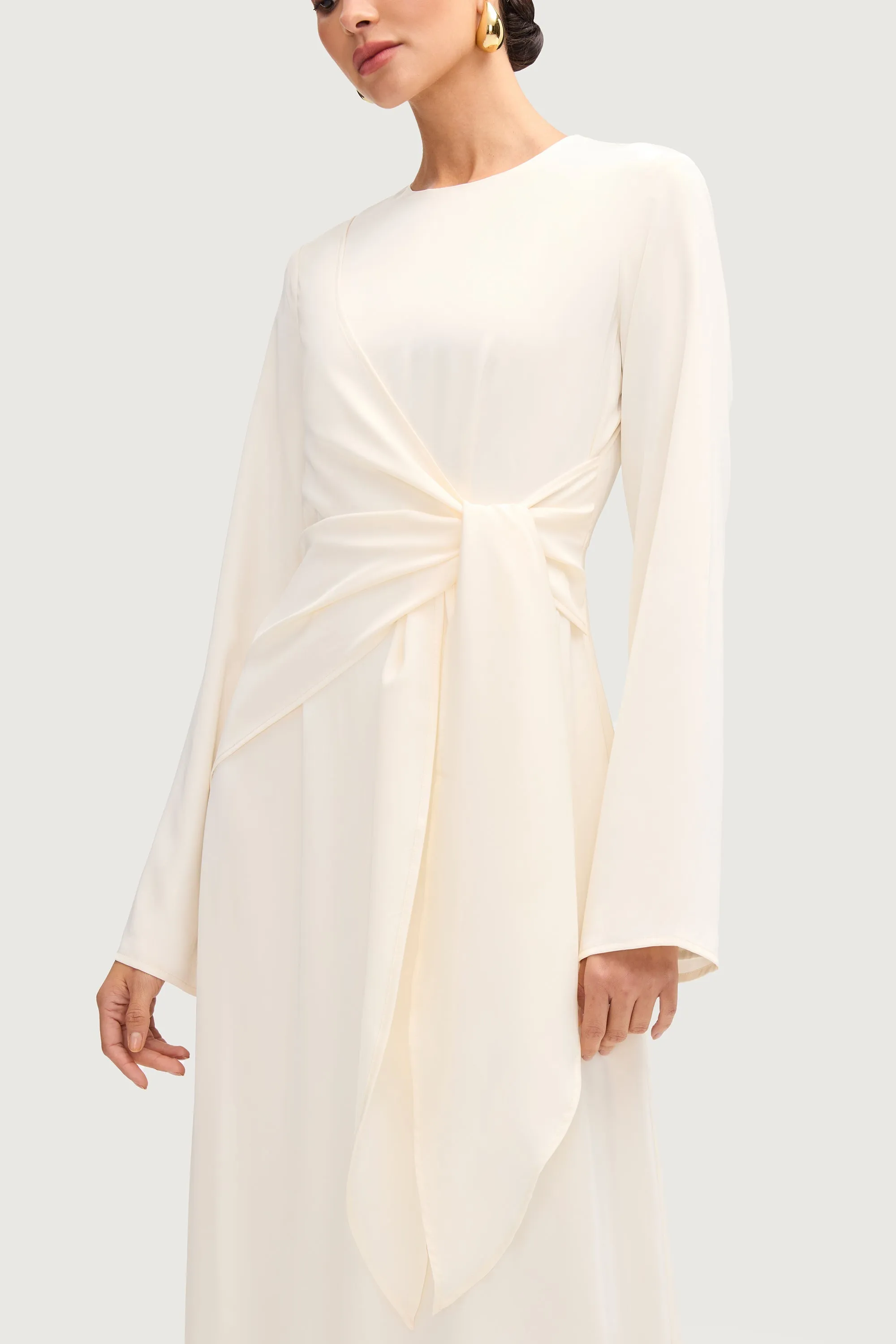 Sofia Side Tie Maxi Dress - Off White