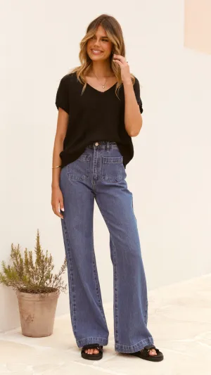 Stelaria Knit Top - Black