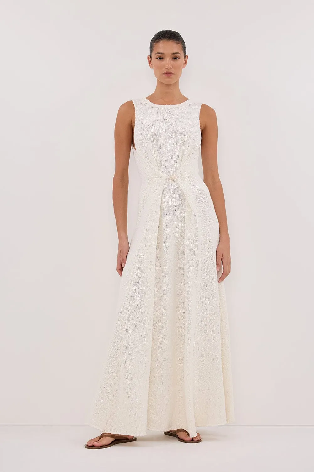 SUE OFF WHITE KNIT MAXI DRESS