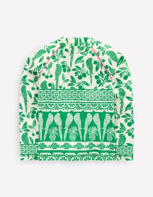 Sun Safe Patterned Rash Vest-Rich Emerald Parrot Palm