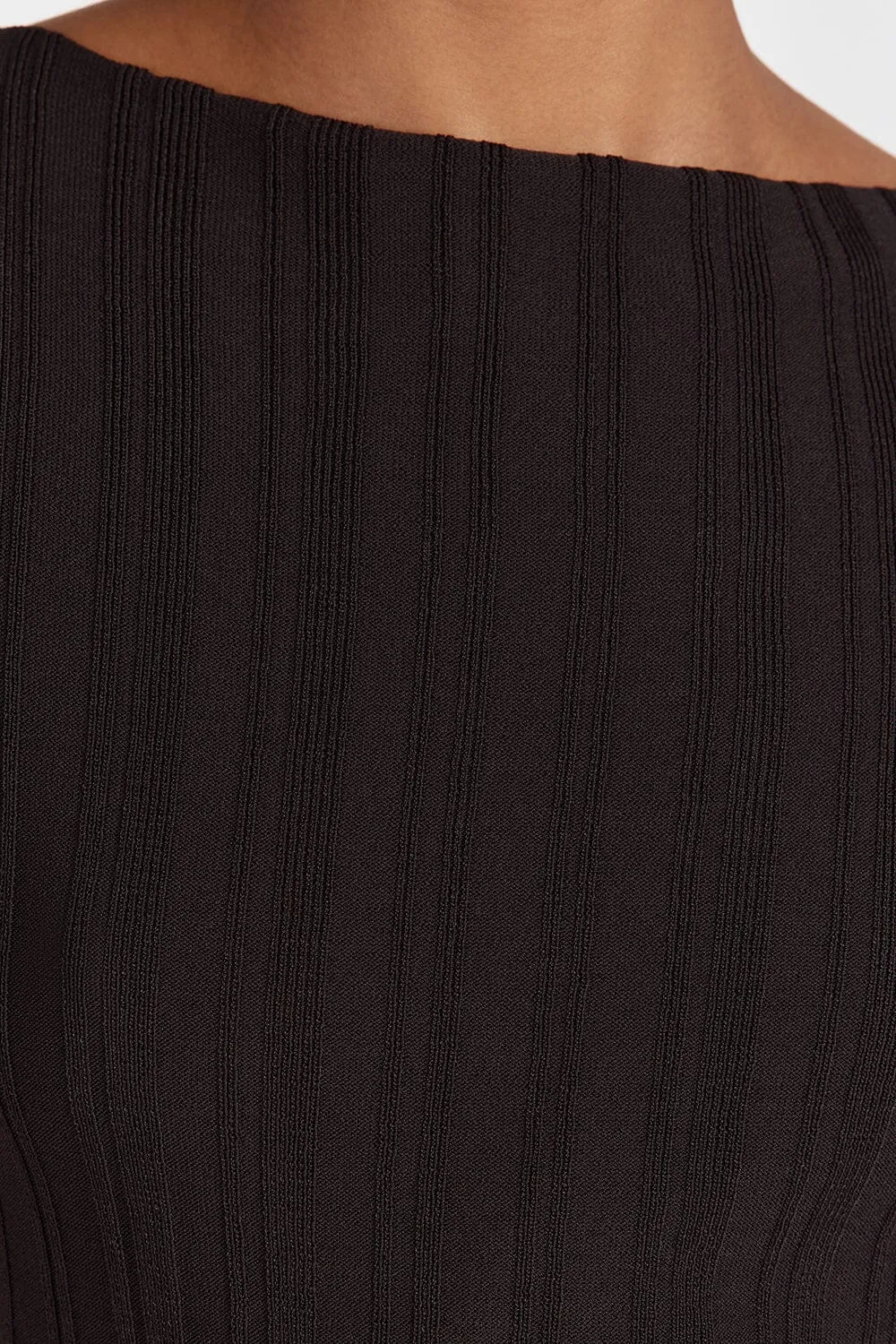 SYLVIA BITTER CHOC CAP SLEEVE TOP