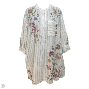 Toni Floral Embroidered Shirt Dress Casual Short By Johnny Was In Floral Print, Size: S