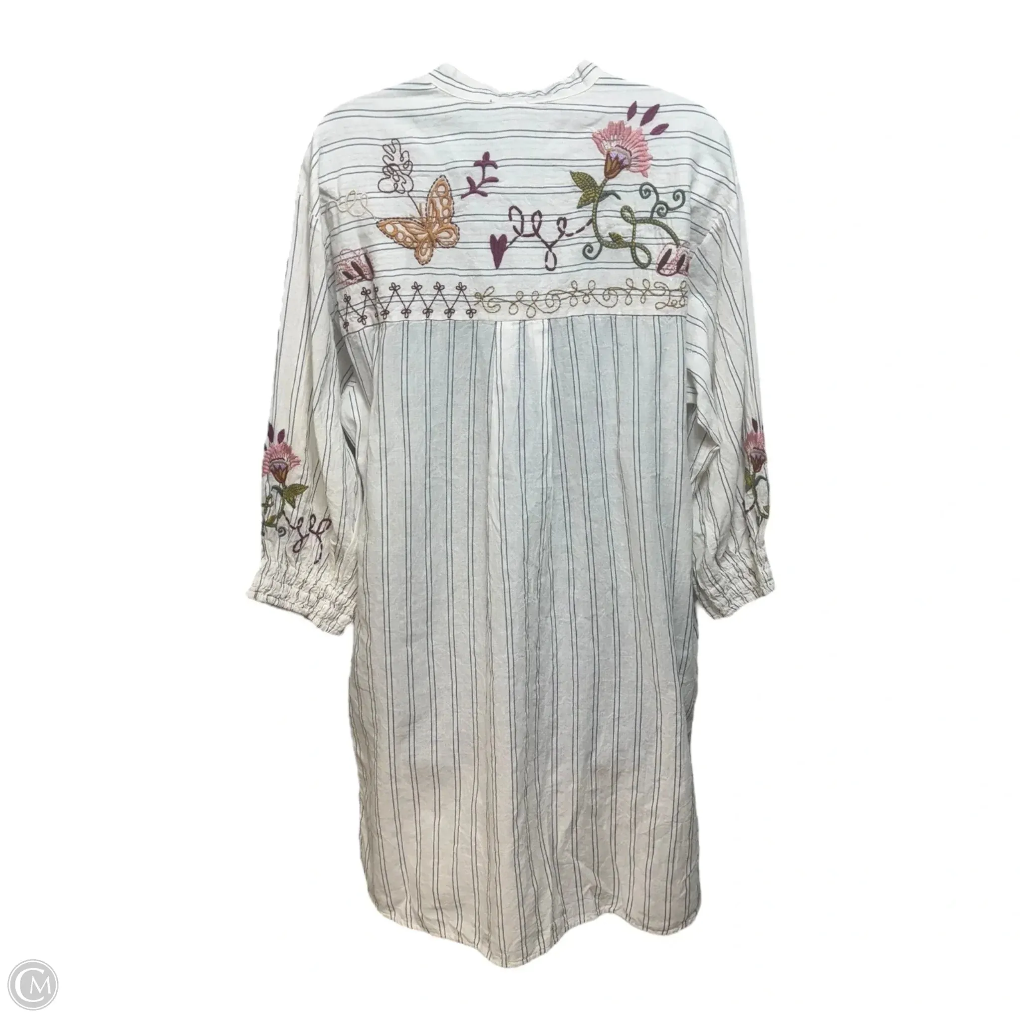 Toni Floral Embroidered Shirt Dress Casual Short By Johnny Was In Floral Print, Size: S