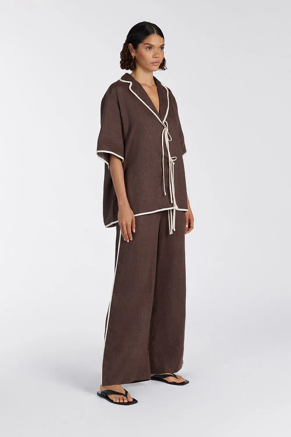 VON CHOC LINEN PANT
