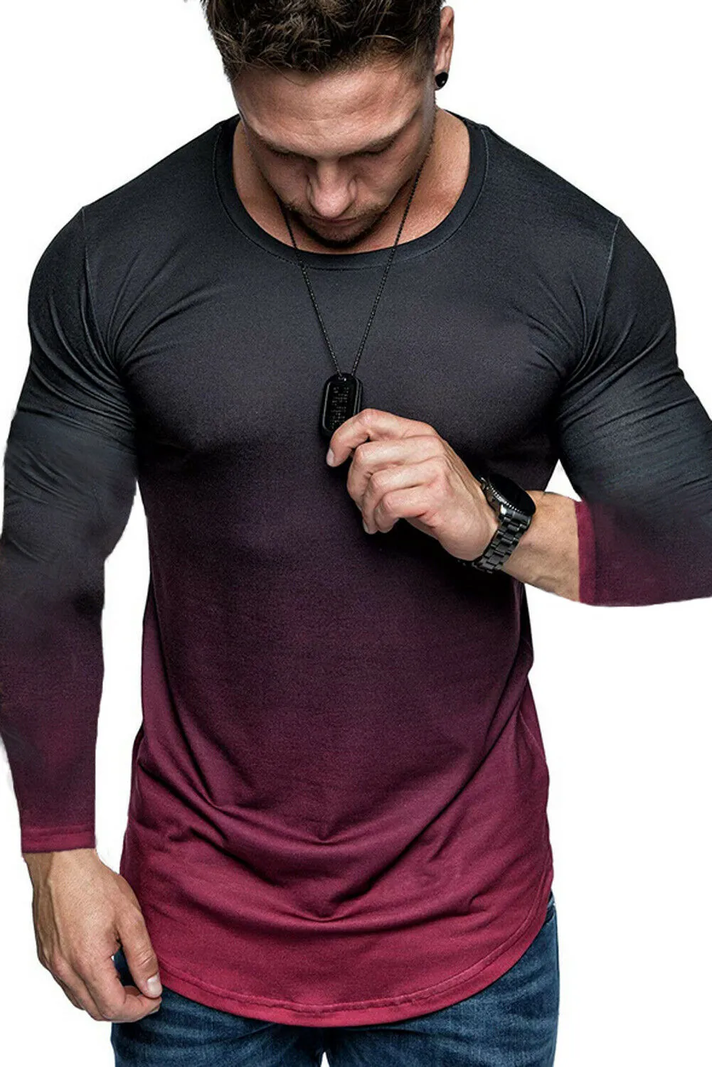 West Louis™ Gradient Long Sleeve T-shirt
